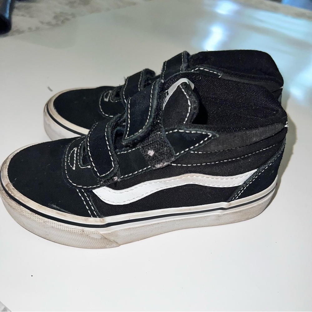 Vans Kids Black and White High-Top Sneakers